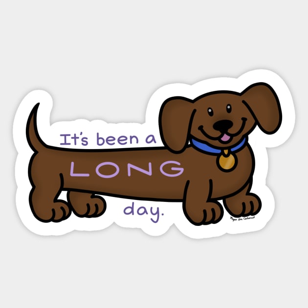 Long Day Dachshund Sticker by MeganCartoonist